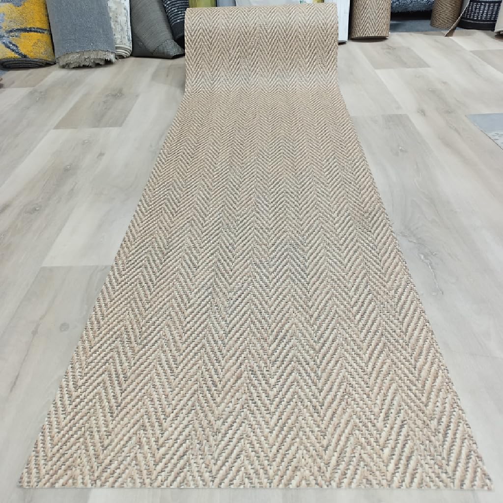 Tadi & Imperio1979 Tapis Vinilica Spiga pour Cuisine, Couloir Marron Beige Effet Naturel Numérisé