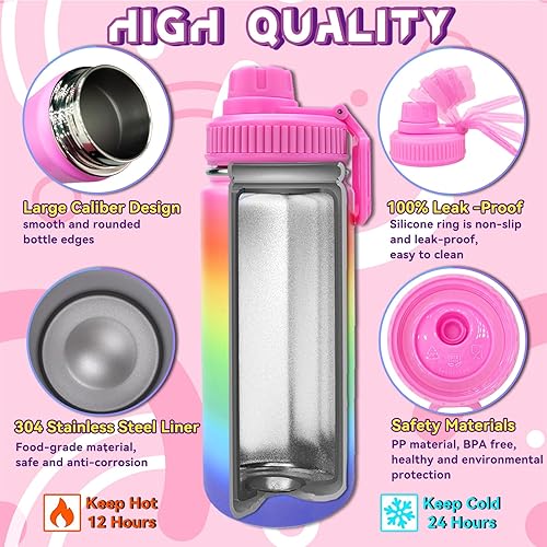 Miniatura 5 de 7july Decora tus propios kits de botellas de agua para niñas de 4 a 6 a 8 a 10 años (acero inoxidable), manualidades de pintura de diamantes con