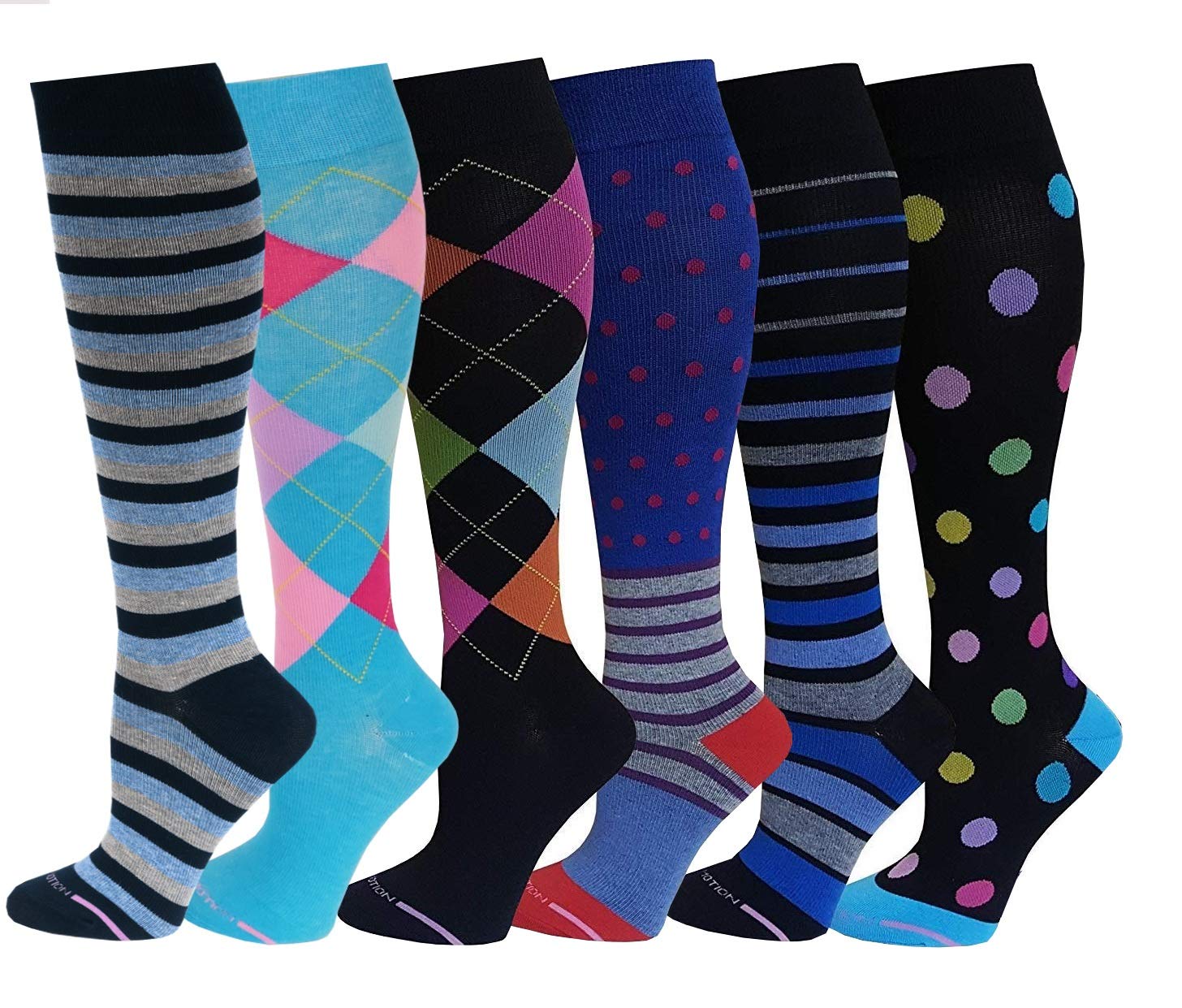 Buy 6 Pairs Pack Women Dr Motion Graduated Compression Knee High Socks