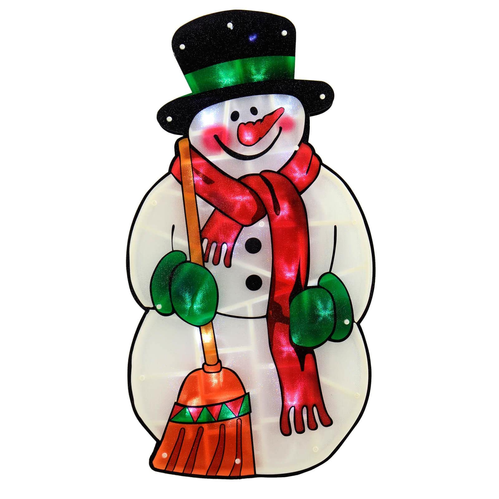 Mr CrimboChristmas Window Silhouette Light Decoration Battery Operated 46cm - Snowman