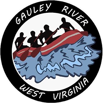 Gauley River, West Virginia White Water Rafting Decorative Car Truck Window Sticker Decal Vinyl Die-Cut Badge Emblem Vacation Souvenir Travel Gear