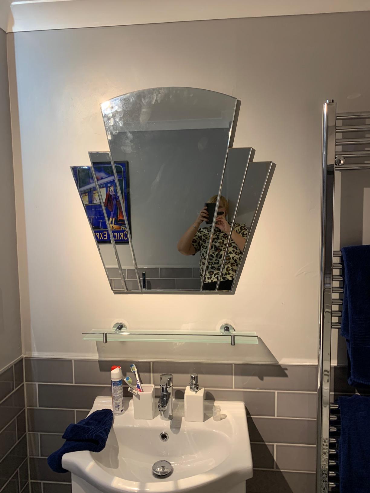 Olivia Art Deco Wall Mirror Silver (228232544) Amazon.co.uk Home