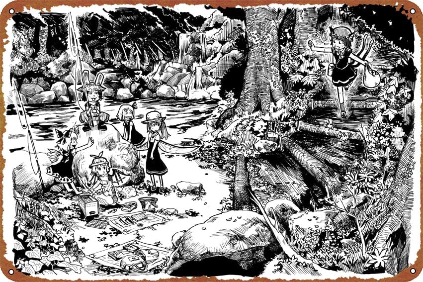 Chen Tewi Inaba Rumia Daiyousei Cirno Touhou - Póster de anime para decoración de pared, puerta del hogar, jardín, baño, cafetería, oficina,