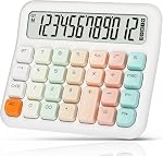 Pendancy Calculators Desktop 12 Digit, Gradient Pink Cute Basic Calculator with Extra Large LCD Display and Buttons, for Office, School, Home Use