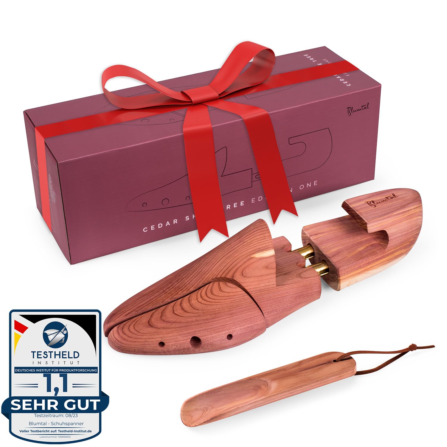 Blumtal Allarga Scarpe Uomo, Tendiscarpe - Forma Scarpe - Allargascarpe in Legno di Cedro con Calzante - Assorbe Umidità e Combatte Cattivi Odori - 2 Paia