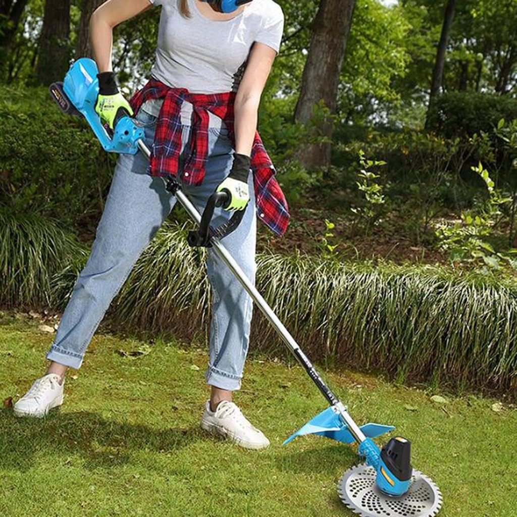 review Outdoor Power Tools Lawn Mowers & Tractors Small Lawn Mower Small Household Electric Lawn Mower Garden Orchard Handheld Lithium Battery Lawn Portable Trimmer (Color : Blue, Size : Battery2)