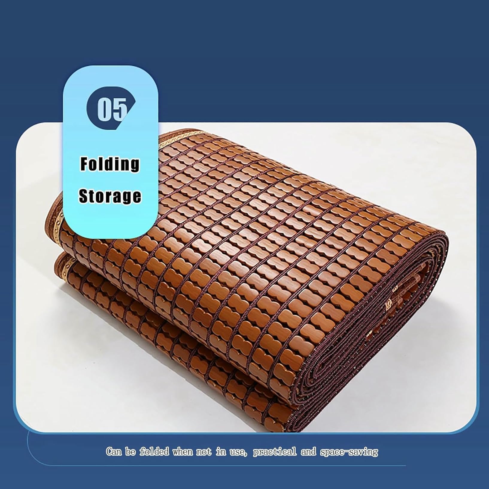 Materassino rinfrescante, pieghevole, in tessuto a raffreddamento rapido, per uso domestico, design in rattan per un sonno confortevole