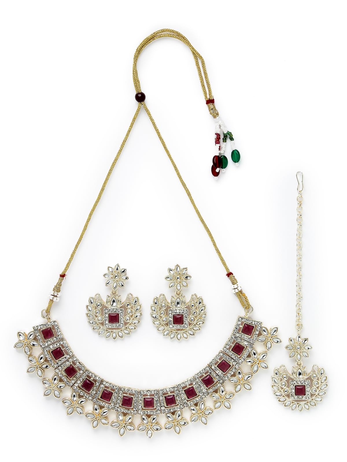 See full amazon price history chart for Studio Sukkhi Gorgeous Gold Plated Kundan Studded Maroon Collar Bone Necklace Set With Dangler Earrings And Maangtika| Jewellery Set For Women And Girls (NS105827) Studio Sukkhi Gorgeous Gold Plated Kundan Studded Maroon Collar Bone Necklace Set With Dangler Earrings And Maangtika| Jewellery Set For Women And Girls (NS105827) (B0CPLZLXDW) Amazon Price History, Amazon Price Tracker