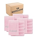 Arkwright Makeup Towels - Bulk Case of 108 - Ultra Soft & Gentle Microfiber Coral Fleece Washcloth Face Make Up Remover, Reusuable Eraser Cloth Essentials for Hosts & Artists, 13 x 13 in, Pink