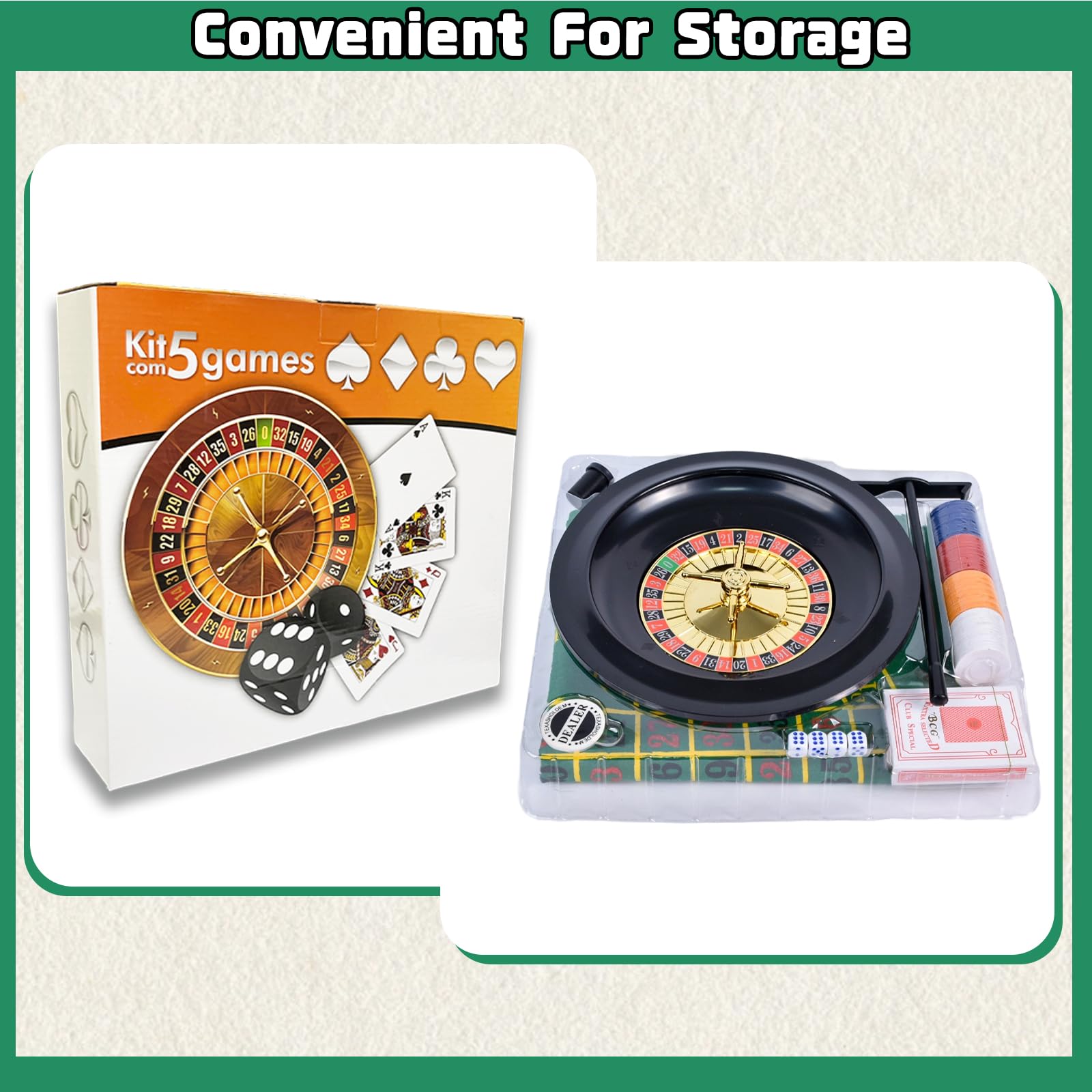 Jeu de roues de roulette professionnelles de 10 pouces, avec 100 jetons, 3 tapis de table de jeu différents, râteau et balle, jeux de casino adaptés pour la roulette et le Texas Hold'em