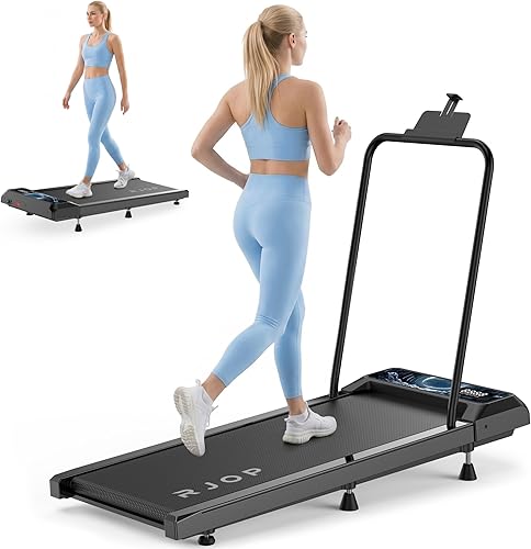 RJOP Almohadilla para caminadora con inclinación, cinta de correr portátil debajo del escritorio, almohadilla para caminar con barra de asa, 2.5 HP