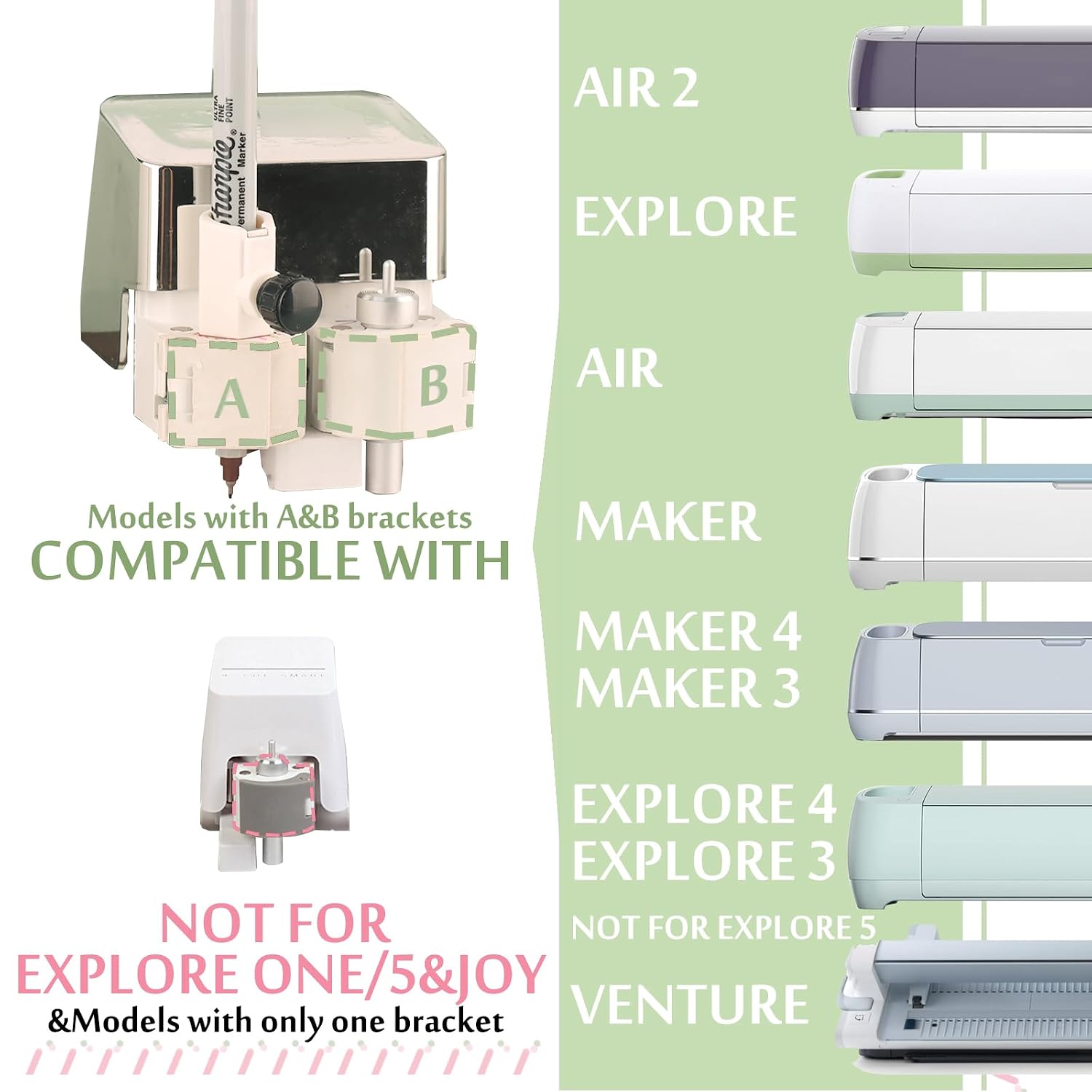CRAVERLAND Universal Pen Adapter Set for Maker 4 3/Maker/Venture/Explore 4 3/Explore/Air 2/Air,15 Quick Insert-to-Go Adapters Holders with an Universal Pen Adapter Set,Fit All Pens Less Than 0.5in
