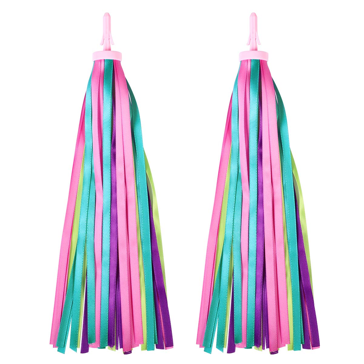 BESPORTBLECycling Accessories One Pair of Bike Handlebar Streamers Colorful Bike Streamers Handlebar Ribbons Tassels for Kids Bike Bicycle Baby Carrier Kids Bike Accessories