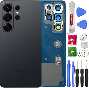Galaxy S26 Ultra Back Glass Cover Replacement for Samsung Galaxy S26 Ultra All Versions,Waterproof Housing Door with Camera Glass Lens and Tape Parts +Tools Black