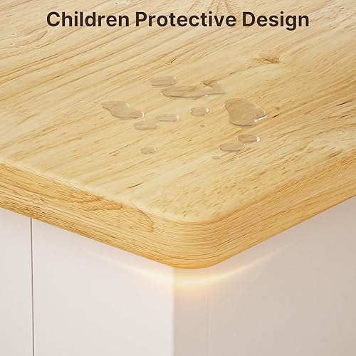 Miniatura 5 de Gizoon Carrito de isla de cocina rodante con cajón superior, mesa de madera, isla de cocina pequeña con 2 estantes abiertos, soporte para microondas