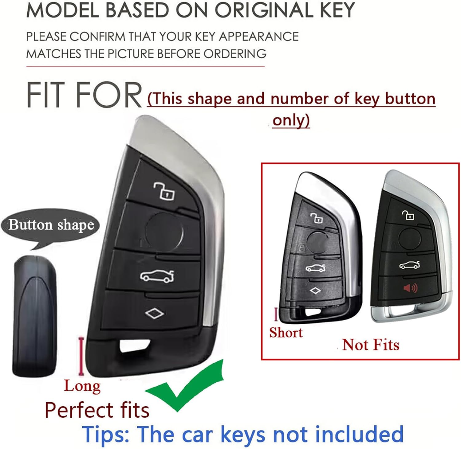 SANRILY Personalized Custom Key Fob Covers Fit for BMW 4 Series 425i 430i i4 eDrive40 M50 2 Series m240i X-Drive Keyless with Leather Keychain Festival Gifts for Women Men Gray-Blue