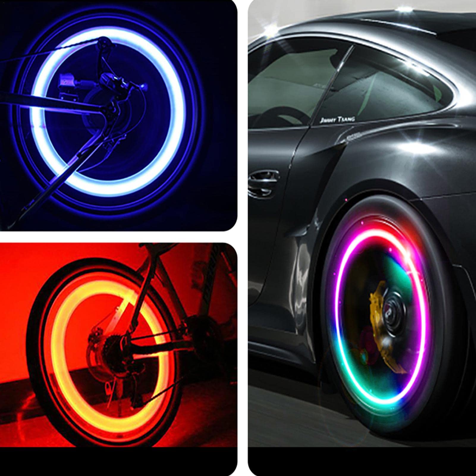Amazon | 2/8 LEDタイヤバルブキャップ - 車のタイヤ用ライト