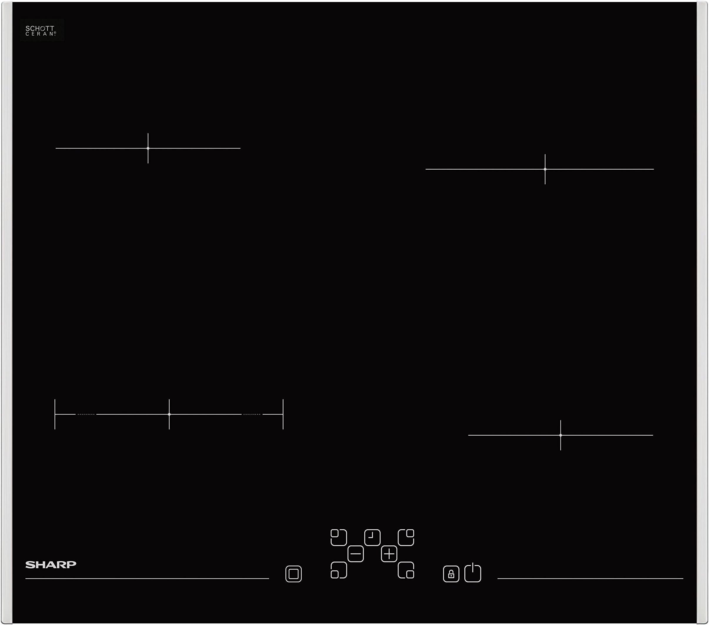 Sharpe KH6V08FT00 60cm Vitroceramic Countertop Cooktop | Touch Control, Black Ceramic, Electric