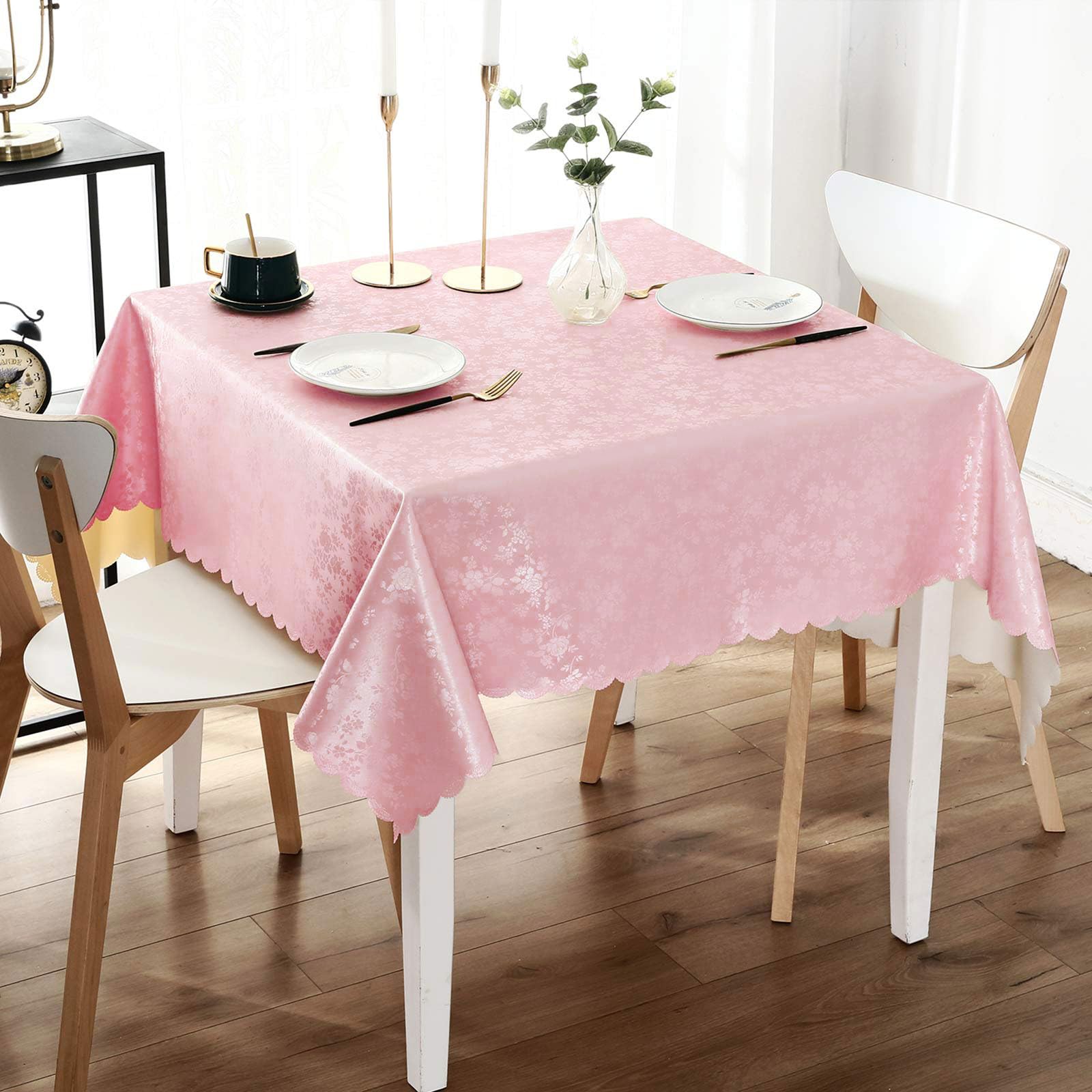 Smiry Square Waterproof Heavy Duty Vinyl Tablecloths, 54 x 54 Inch