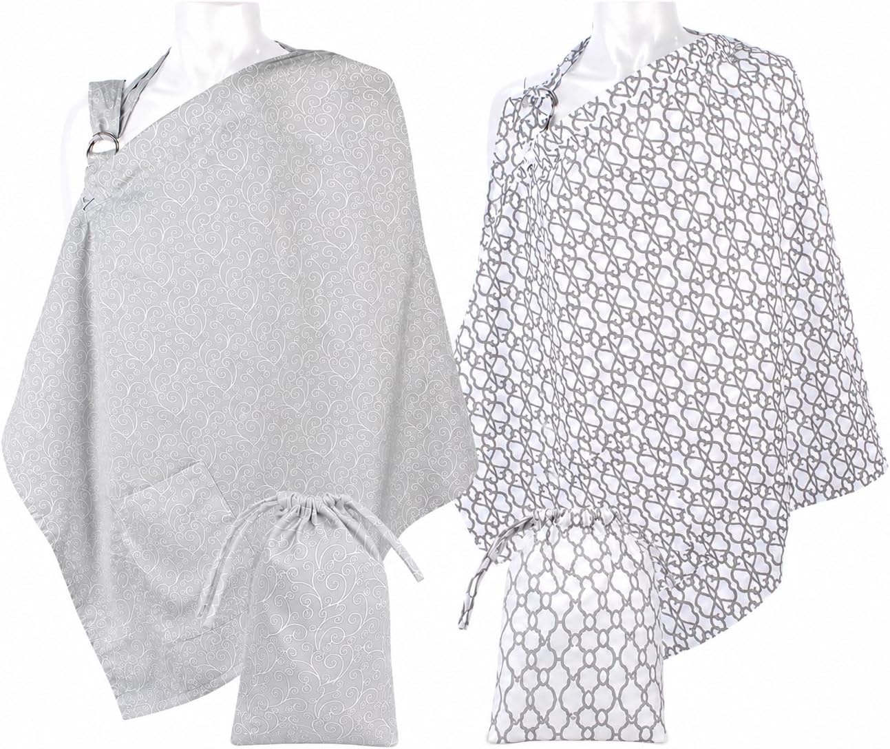 LK Baby Nursing Cover Breastfeeding Privacy Apron Cotton, Rigid Hoop, & Travel Bag