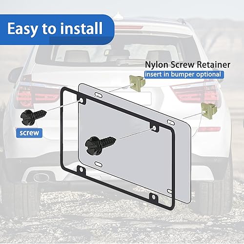 Miniatura 4 de 8 piezas de hebilla de remache para placa de automóvil, a prueba de polvo, a prueba de óxido, tornillo de fijación de reparación de cuerpo + base de