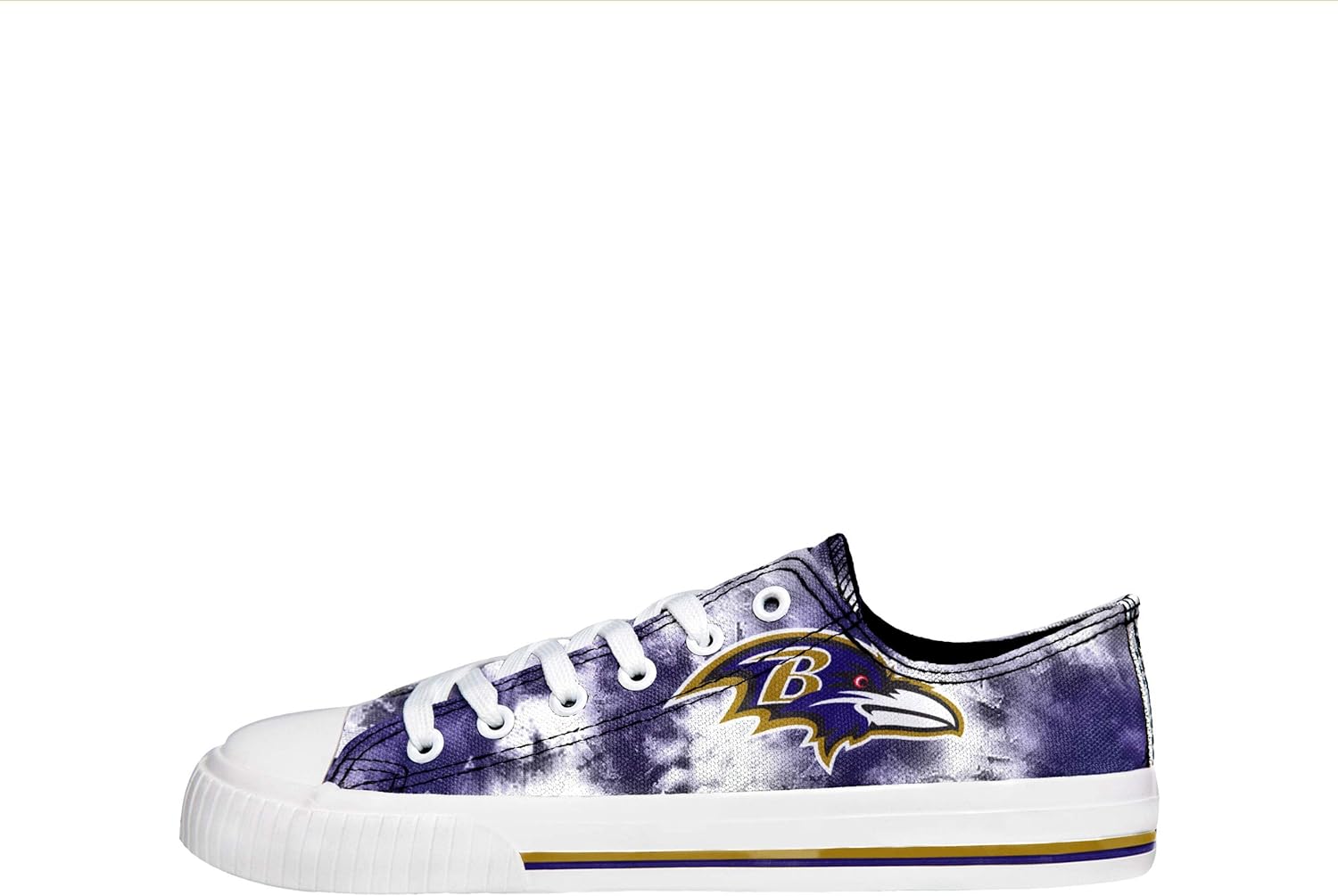 FOCO Baltimore Ravens NFL Womens Low Top Tie Dye Canvas Shoes - 9 - Image 3