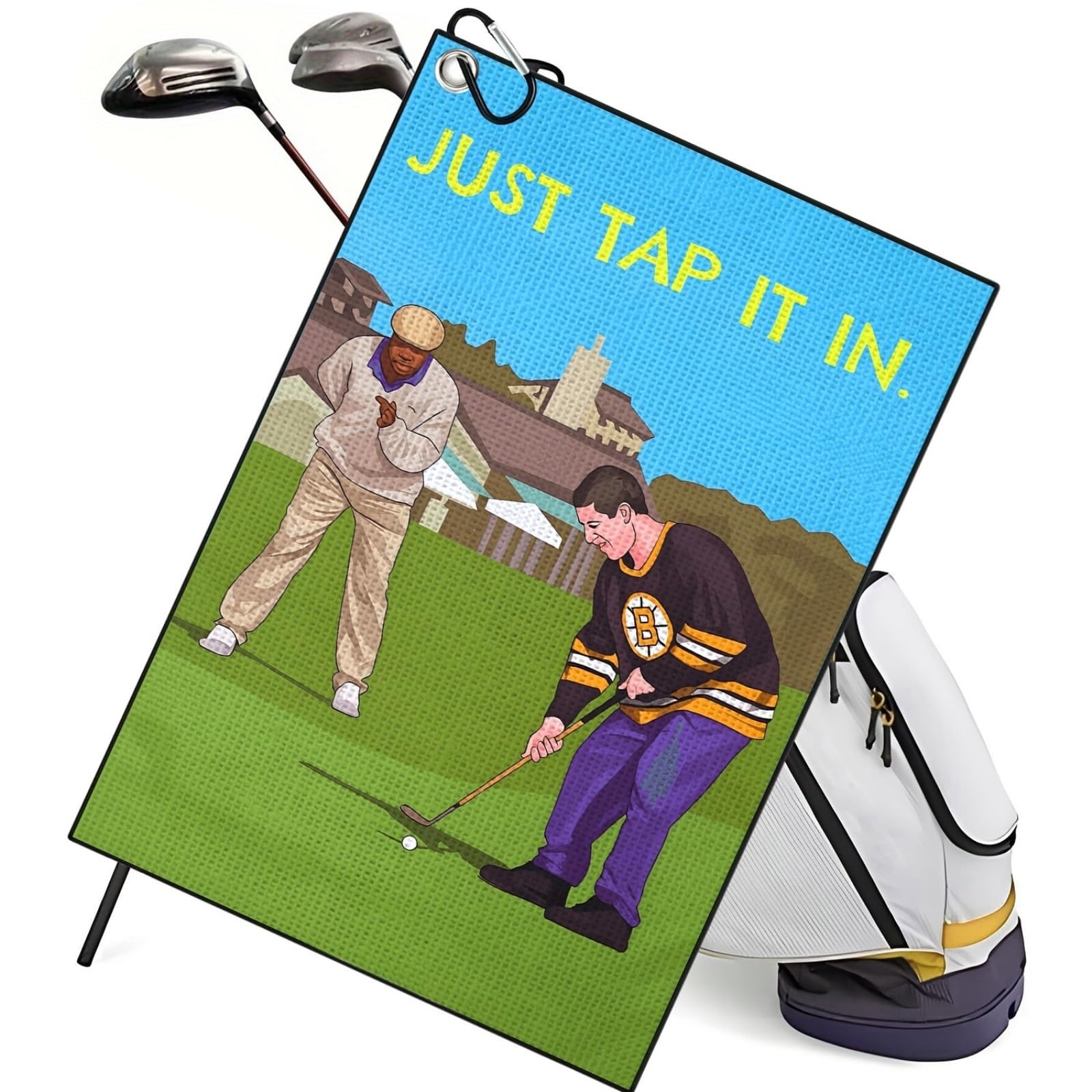 TUKRKRS Funny Slogan Print Microfiber Golf Towel with Aluminum Carabiner - 15.7"x23.6" for Boss Executive Gift - Quick Dry Absorbent for Cleaning Clubs Balls - Office to Course