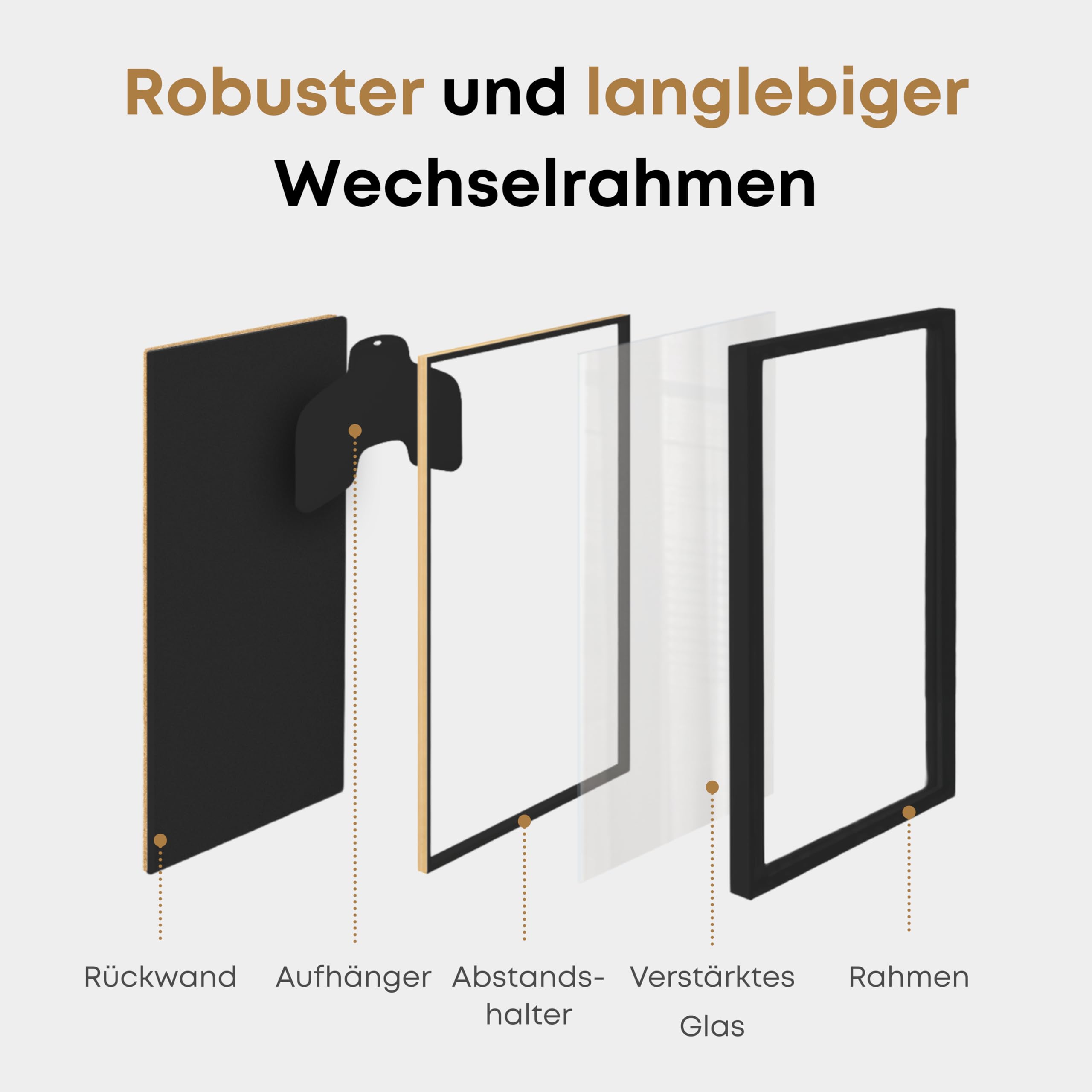 ACAZA Trikotrahmen 70 x 90cm XL Groß, 3D Bilderrahmen tief zum befüllen mit Fußball-, Eishockey-, Rugby-, NBA-trikot, mit Aufhänger, Holz und Acrylglas, Schwarz