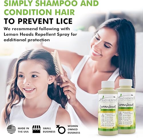 Miniatura 6 de Head Hunters Naturals Lemon Heads - Champú y acondicionador diario de piojos para niños y adultos, prevención natural y segura de piojos, 12 onzas