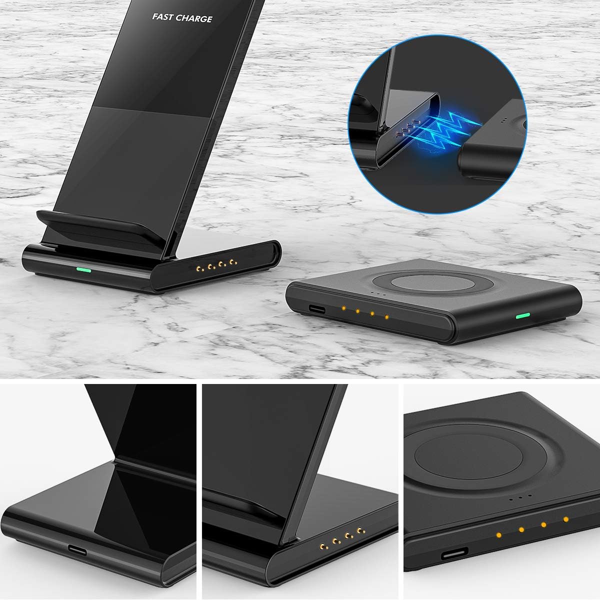 Black Friday - 50% OFF Hoidokly Wireless Charger, 2 in 1 Charging Stand 10W for Samsung Watch/Buds Live, S20/S10/9/8/Note 20/10/9, Dual Charging Station for Airpods Pro/2/iPhone 13 Pro Max/13 Mini/13/12/11/XR/XS/X/8 Plus
