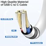 3Pack [3.3FT+6.6FT+10FT] USB C à USB C Câble 60W,Type C à Type C Câble de charge rapide pour iPhone 17 16 15, pour Galaxy S25, pour iPad pour MacBook Pro/Air et plus