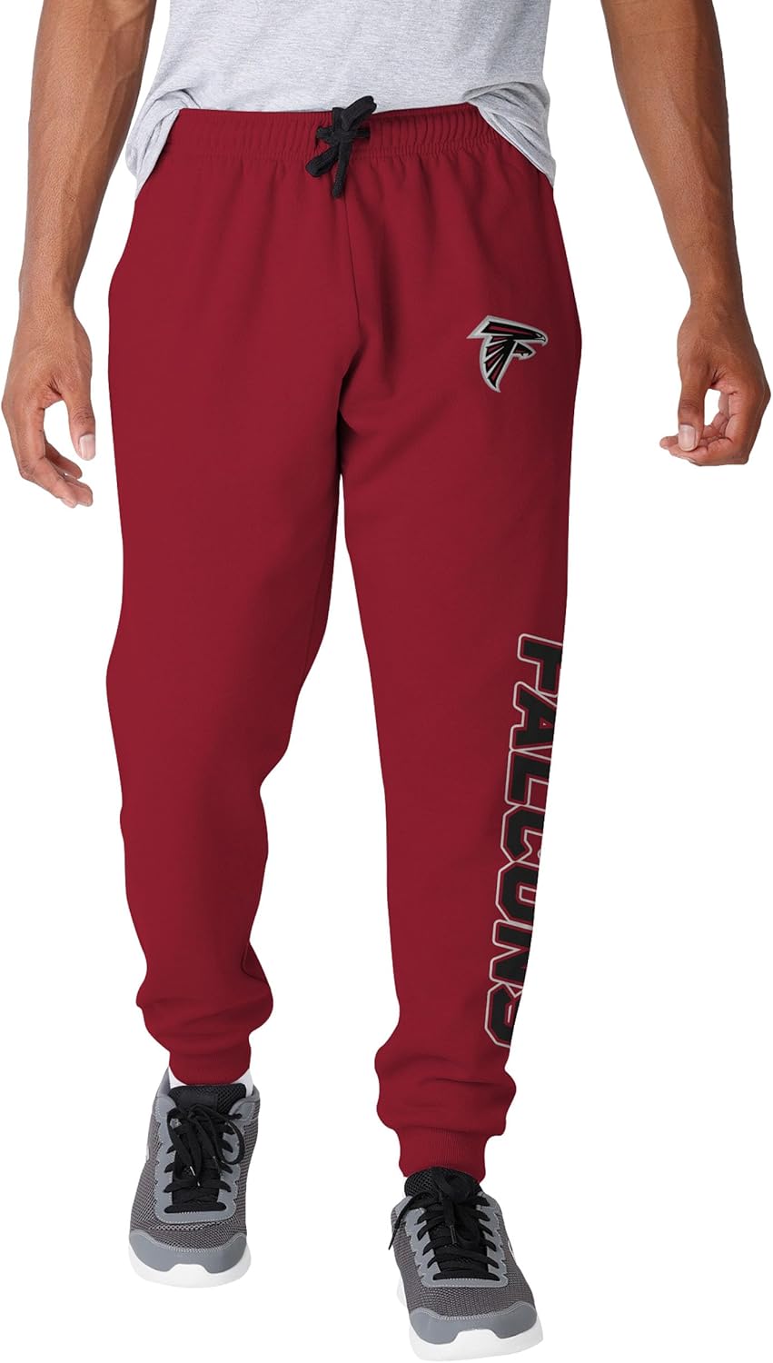 FOCO NFL Men's Officially Licensed Team Color Primary Logo Prime Time Football Sweatpants Joggers Pants