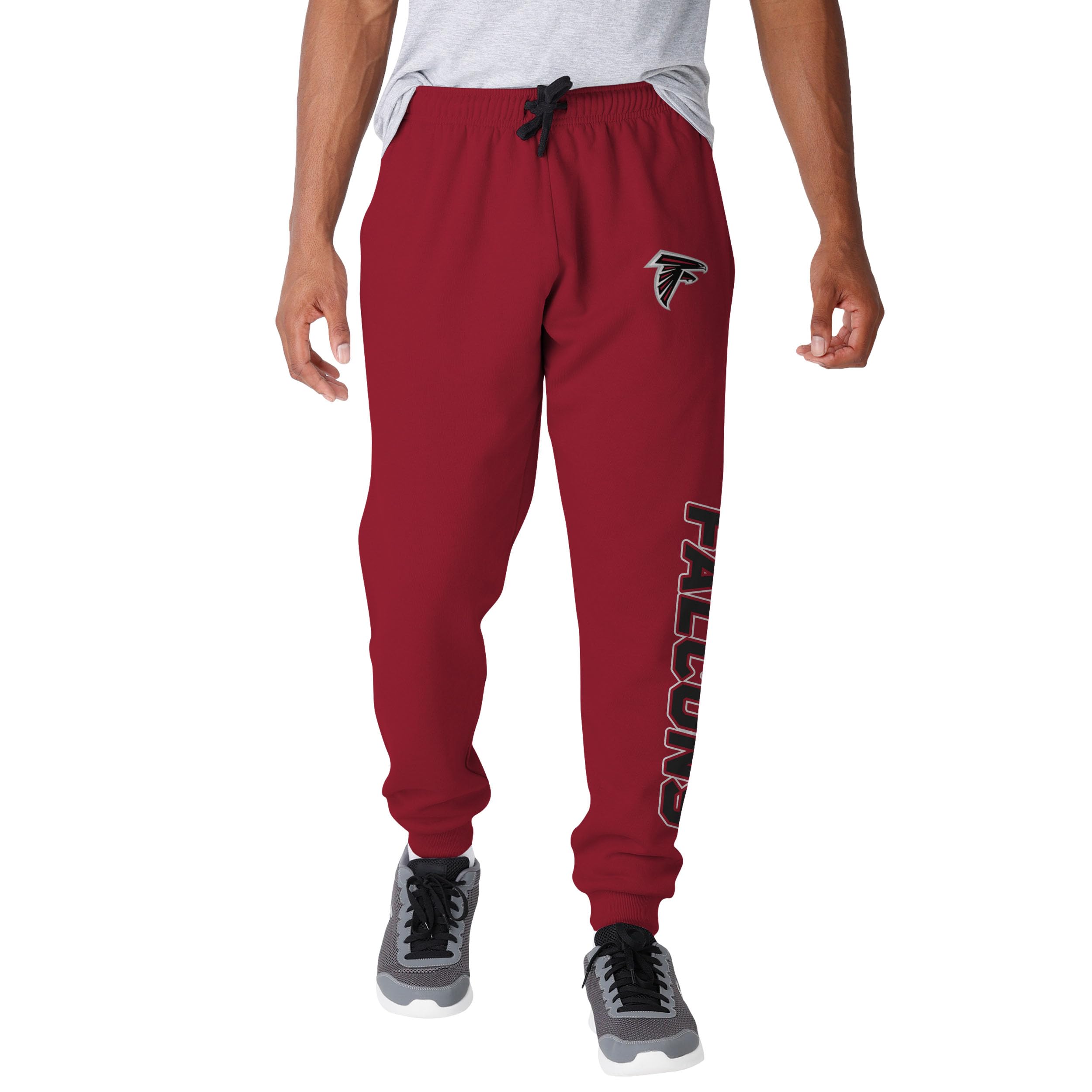 FOCO NFL Men's Officially Licensed Team Color Primary Logo Prime Time Football Sweatpants Joggers Pants, Atlanta Falcons, Medium