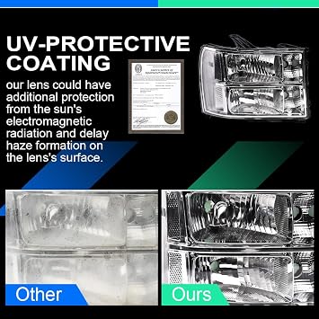 G-PLUS Headlights Assembly Compatible with GMC Sierra 1500 2007-2013