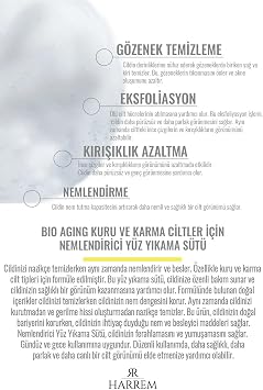 Harrem Bio Aging Kuru Ciltler için Yüz Yıkama Sütü