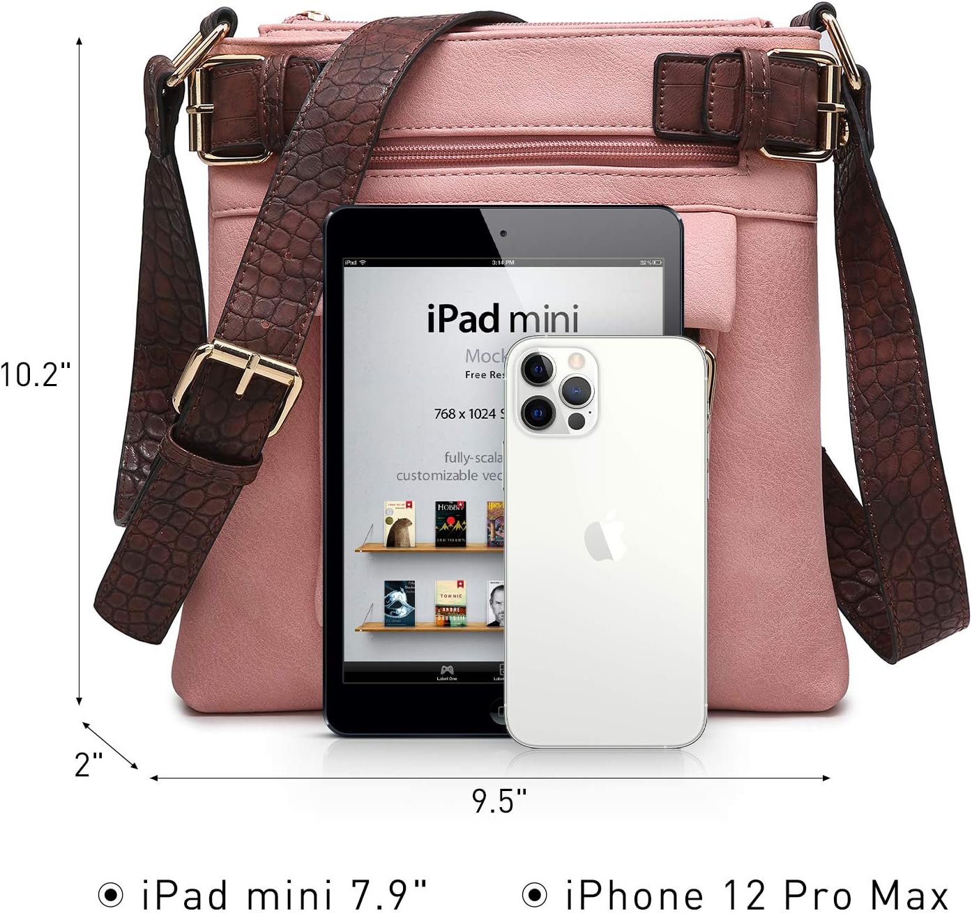 Dasein Women Lightweight Crossbody Bags Soft Vegan Leather Messenger Bag Shoulder Bag Travel Purse - Image 3