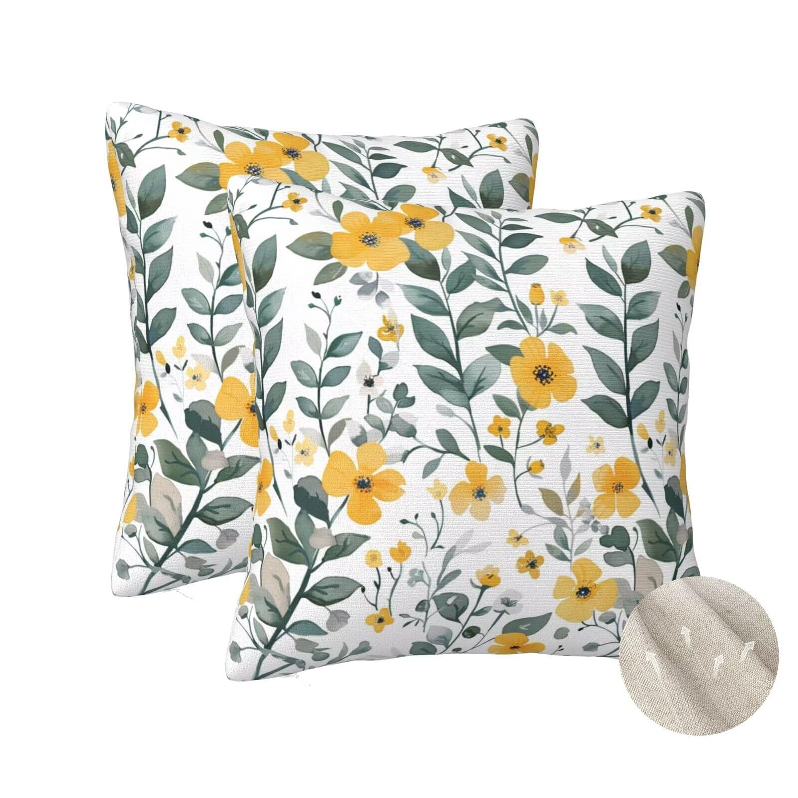 Coussins décoratifs maison jaunes 70x70 cm, le cadeau idéal pour salon