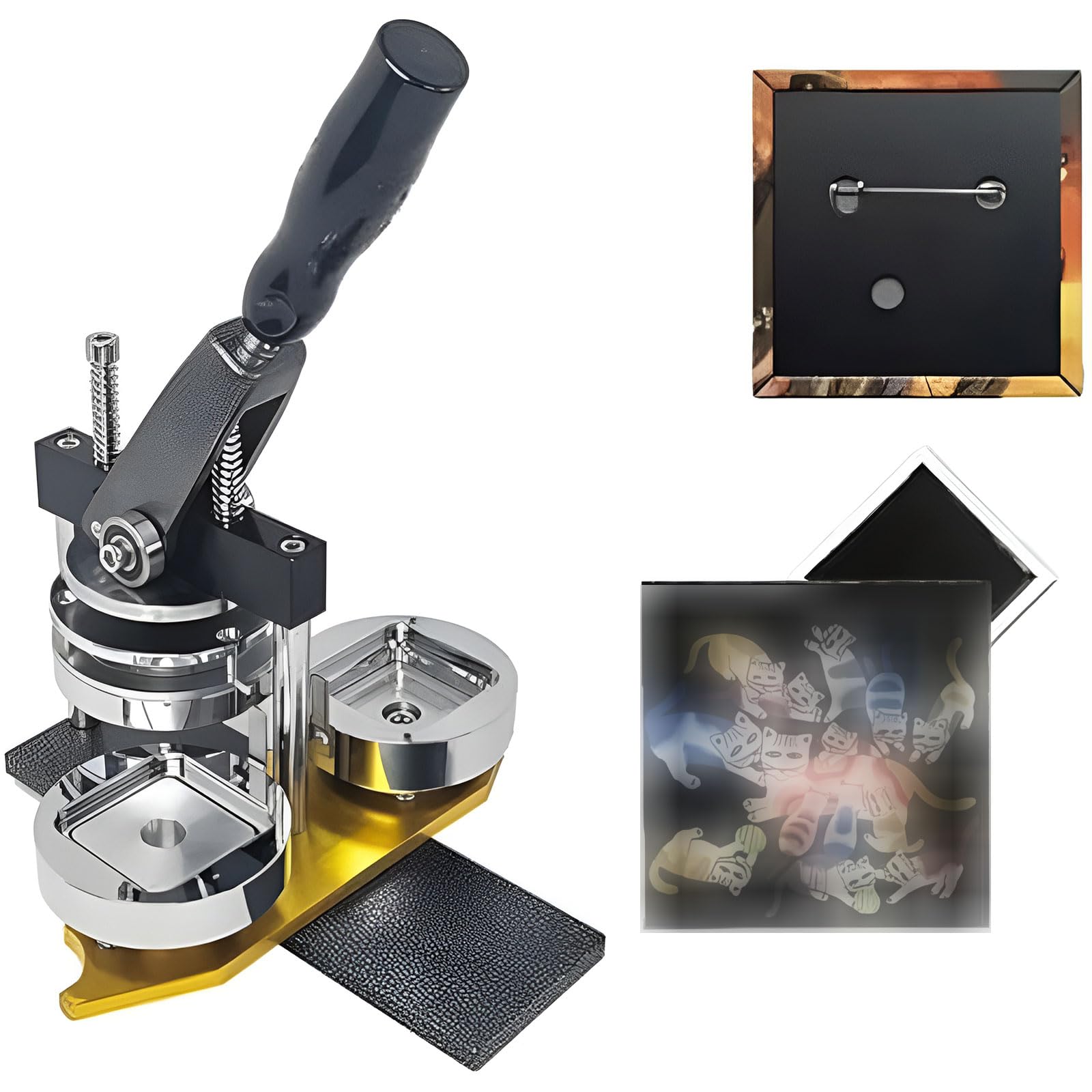 JKJZSALJ Badge Maker Machine,Button Maker Machine,Pin Badge Maker,With Paper Cutter,Fridge Magnet Badge Making Machine,For Custom Pin Badges,Decorate Clothes