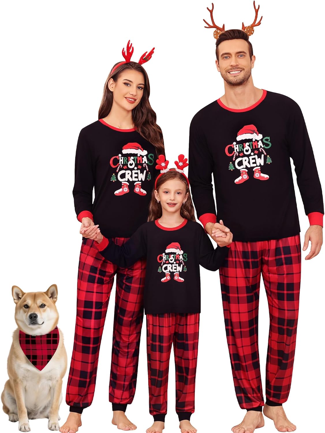 SWOMOG Family Christmas Pjs Matching Sets Christmas Pajamas for Family Xmas Jammies Set Christmas Holiday Sleepwear