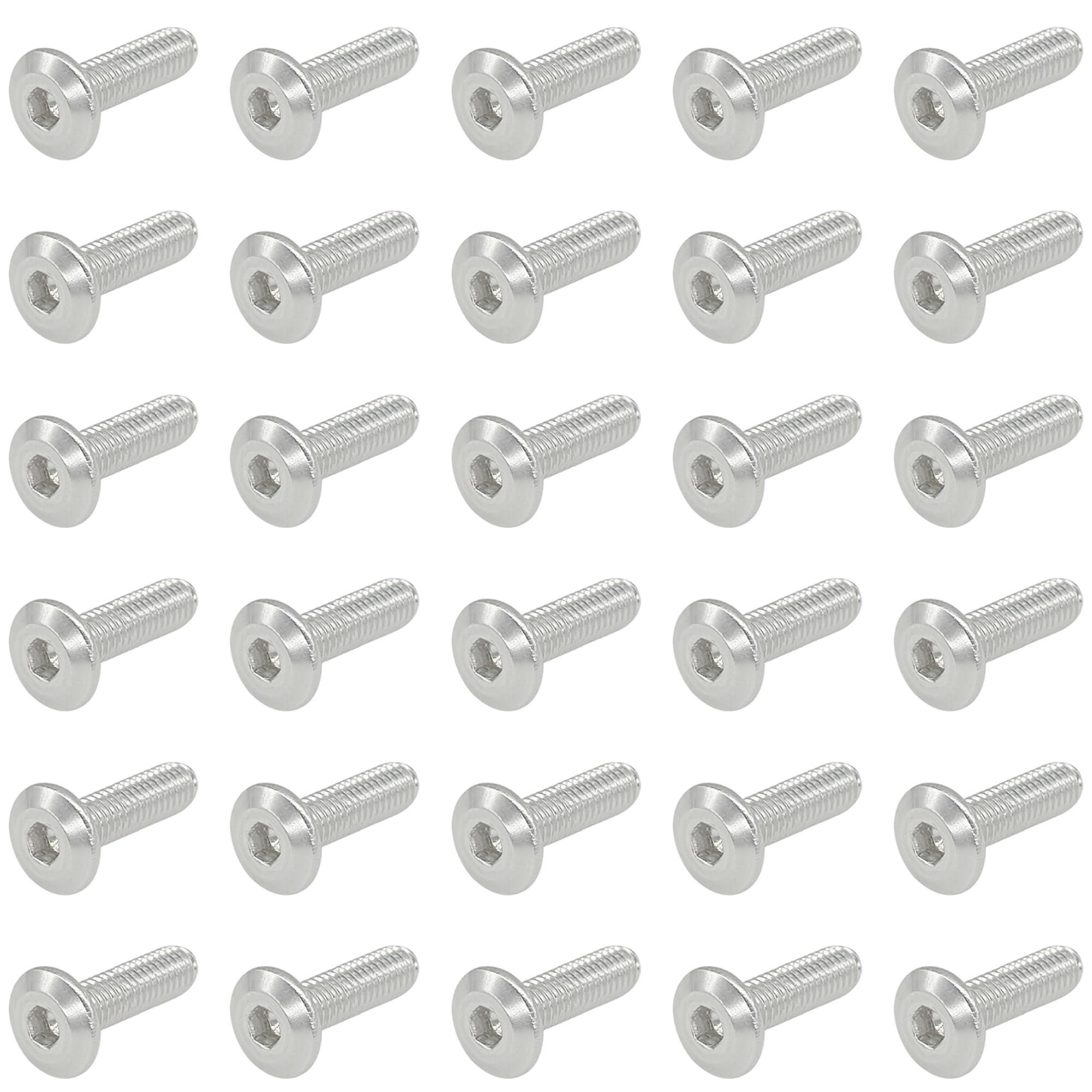 30 PCS Flat Head Hex Socket Bolts - 304 Stainless Steel Furniture Connector Screws (M6 × 20mm) - Image 2
