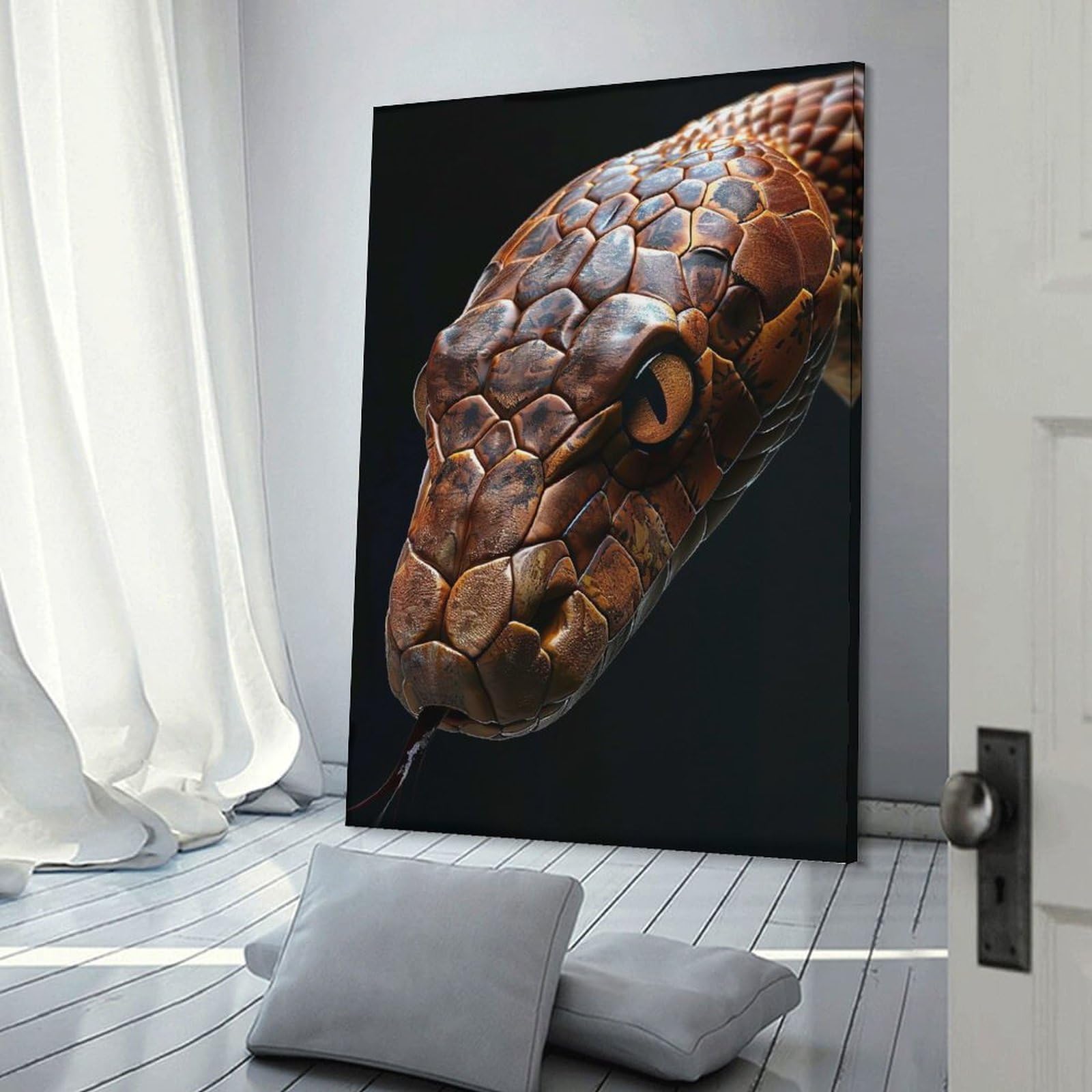 Junmoney Home Decor Wall Art Snake, 24x36inch(60x90cm), for Workspace Walls, Study Corners Or Bedrooms, A Smart Decor Choice for Study Walls