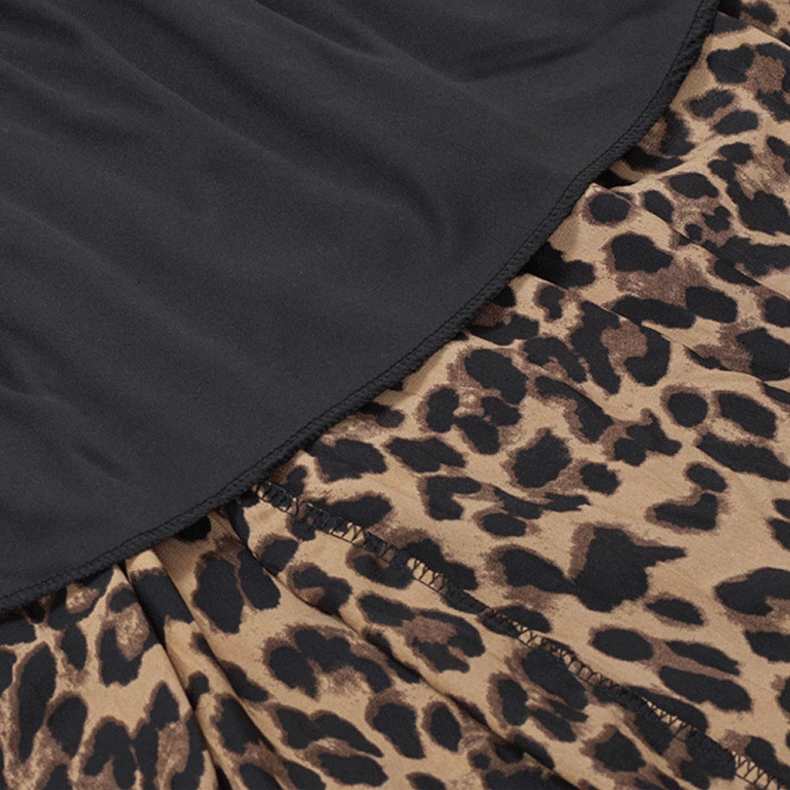 Gonna Donna Gonna Midi da Donna Taglie Forti - Gonna Lunga in Velluto Dorato A Trapezio con Stampa Leopardata per Autunno E Inverno-Leopardo-s