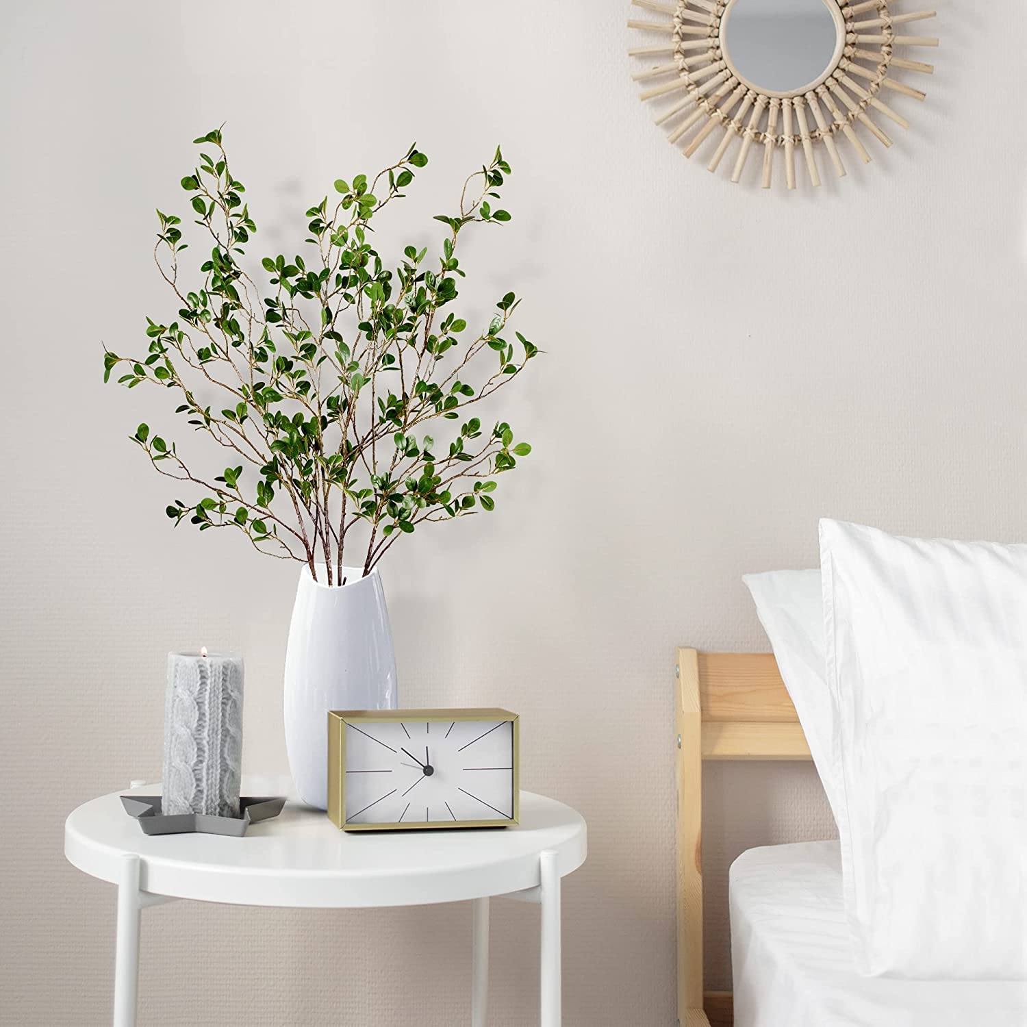 DEMIUKO 4 rami di ficus artificiali, foglie di piante verdi, rami artificiali, 110 cm, rami di eucalitto decorativi, per interni, per la casa, il matrimonio, l'ufficio, decorazione