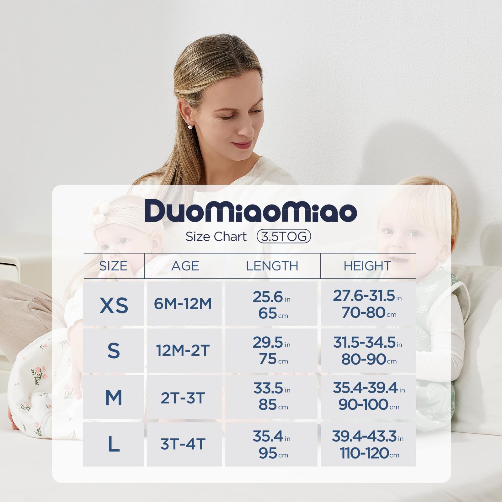Duomiaomiao Saco de dormir de invierno para bebé con piernas de 3,5 tog, 100 % algodón, saco de dormir cálido con piernas para bebés de 2 a 3 años, luna