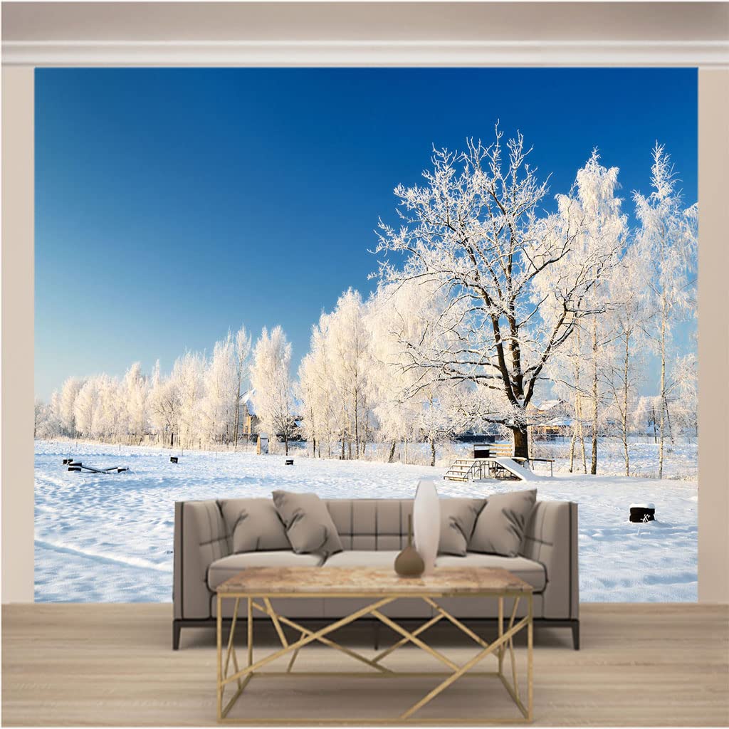 Papier peint intissé photo salon 3d moderne paysage enneigé XXXL