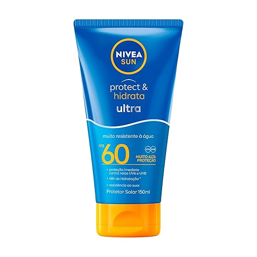 NIVEA SUN Protetor Solar Protect & Hidrata Ultra FPS 60 150ml, Muito Alta Proteção UVA/UVB, Hidratação 48h, Resistente à Água e Suor