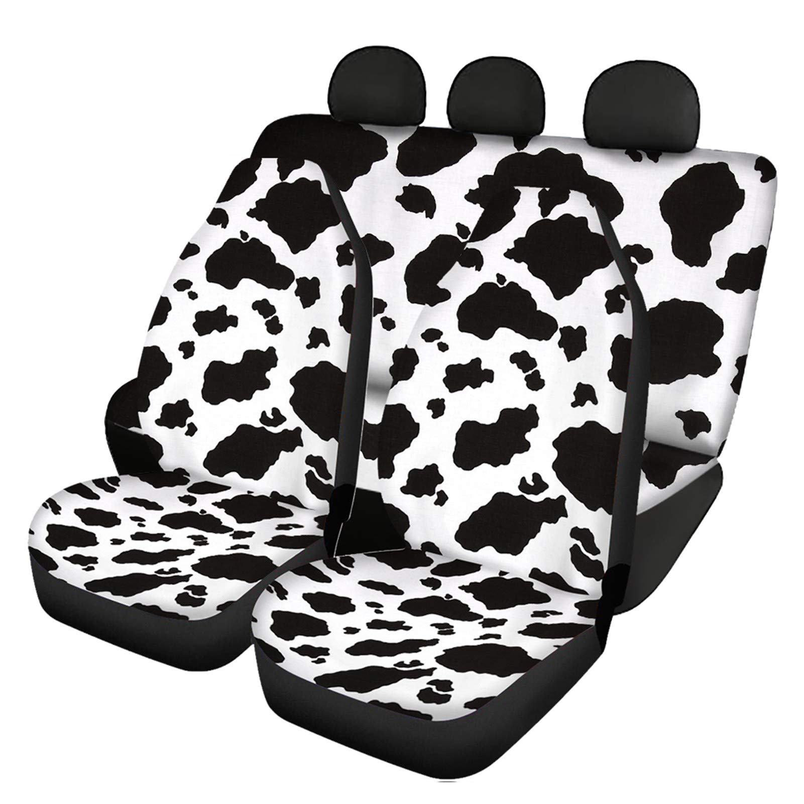 Belidome Cow Print Car Seat Covers for Women Men Universal Auto Accessories Decor