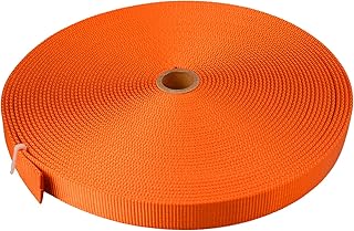 SEPEAK 1 inch Nylon Tubular Webbing, 20kN/4500 lbs, Heavy Duty Climbing Strap for Rescue, Outdoor Climbing, Firefighting, Rigging, Ziplining, Anchoring,Hanging,1pc,Orange,20 Yard