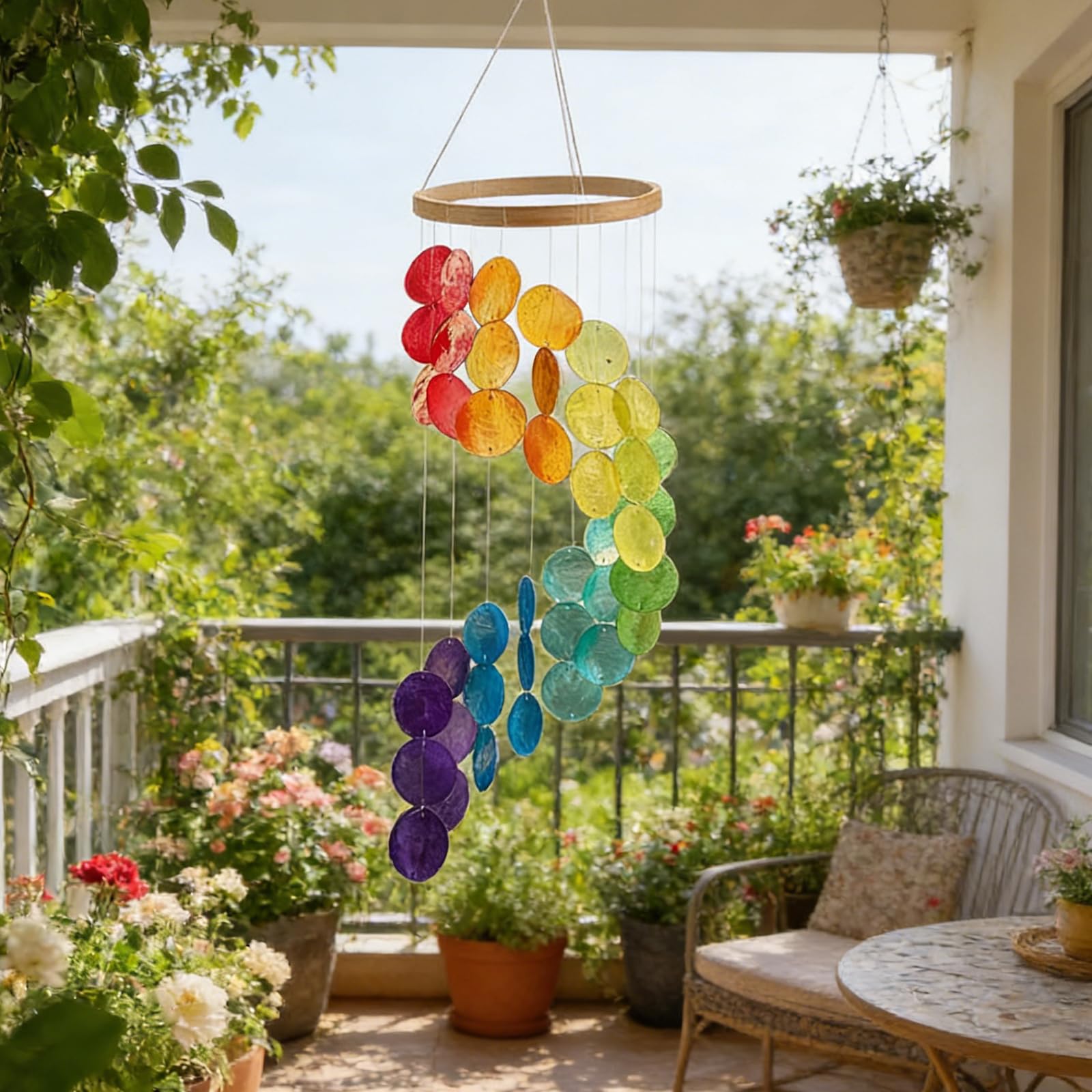 Decorazioni Giardino Per Esterno,Campane A Vento,Scacciapensieri Da Appendere,Decorazione A Conchiglia Per Finestre, Pareti, Patio, Giardino, Portico, Decorazione Domestica Esterna