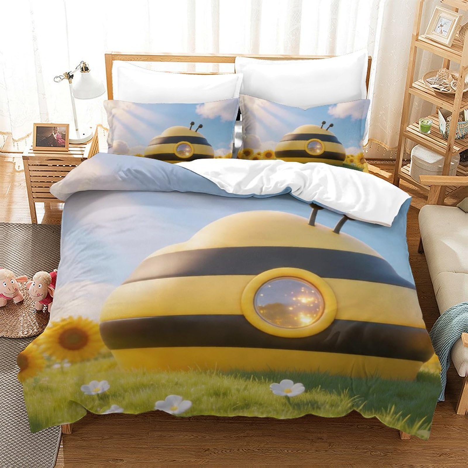 Housse de couette abeille 3D pour transformer une chambre d'enfant avec Ambiance Nature